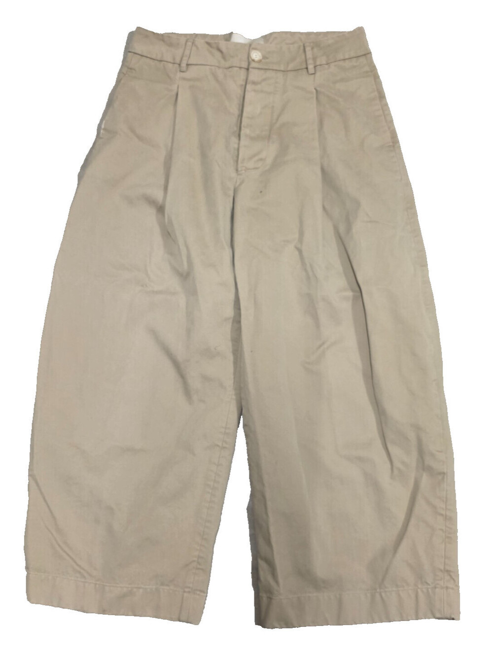 Studio Nicholson Bonnard Cotton Pleated Trousers Beige Khaki Size 30x26